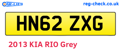 HN62ZXG are the vehicle registration plates.