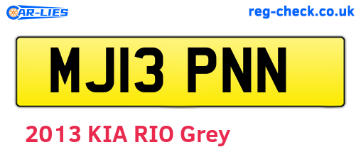 MJ13PNN are the vehicle registration plates.
