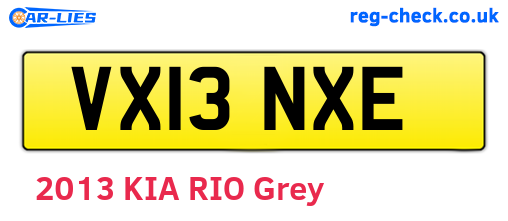 VX13NXE are the vehicle registration plates.