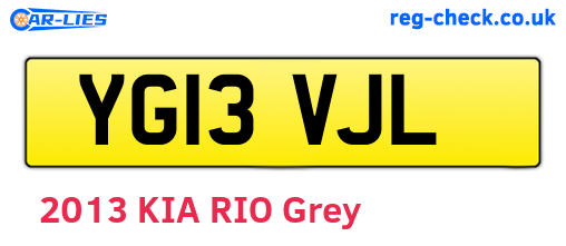 YG13VJL are the vehicle registration plates.