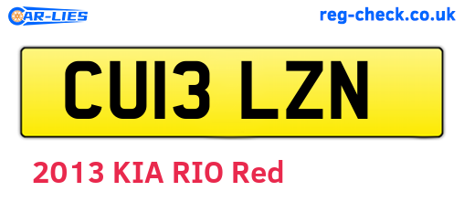 CU13LZN are the vehicle registration plates.