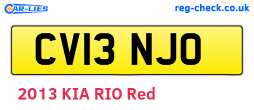 CV13NJO are the vehicle registration plates.
