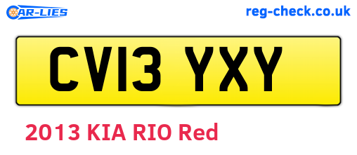 CV13YXY are the vehicle registration plates.