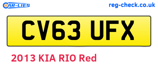 CV63UFX are the vehicle registration plates.