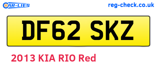 DF62SKZ are the vehicle registration plates.