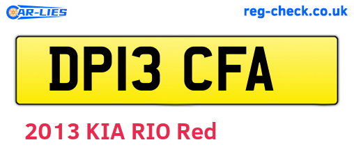 DP13CFA are the vehicle registration plates.