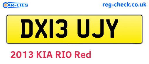 DX13UJY are the vehicle registration plates.