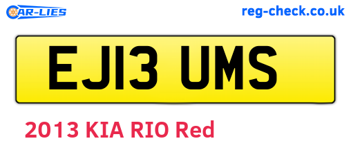EJ13UMS are the vehicle registration plates.