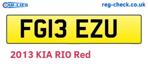 FG13EZU are the vehicle registration plates.