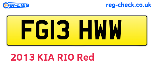 FG13HWW are the vehicle registration plates.