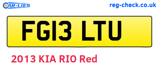 FG13LTU are the vehicle registration plates.