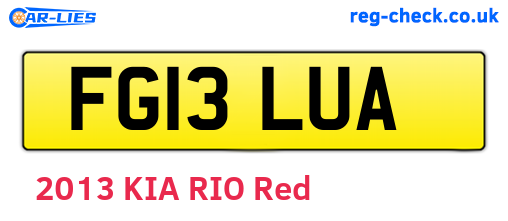 FG13LUA are the vehicle registration plates.