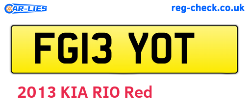 FG13YOT are the vehicle registration plates.