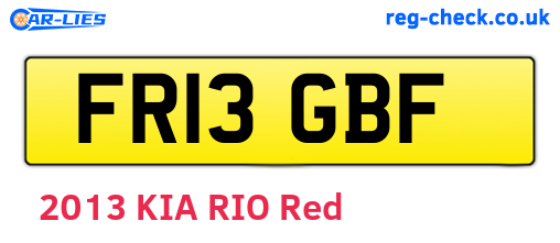 FR13GBF are the vehicle registration plates.