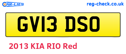 GV13DSO are the vehicle registration plates.