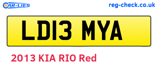 LD13MYA are the vehicle registration plates.