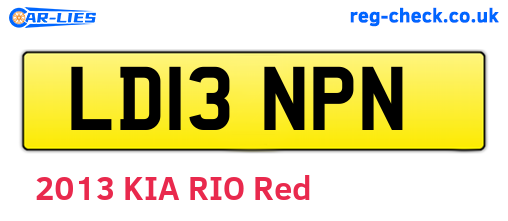 LD13NPN are the vehicle registration plates.