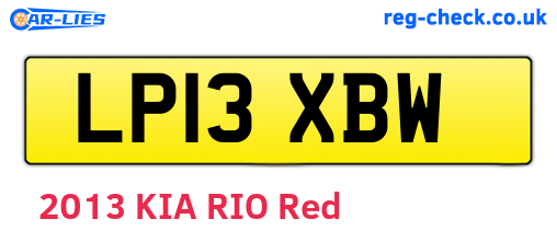 LP13XBW are the vehicle registration plates.
