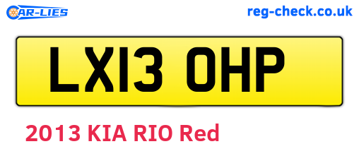 LX13OHP are the vehicle registration plates.