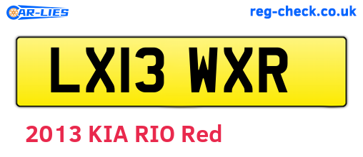 LX13WXR are the vehicle registration plates.