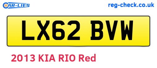 LX62BVW are the vehicle registration plates.