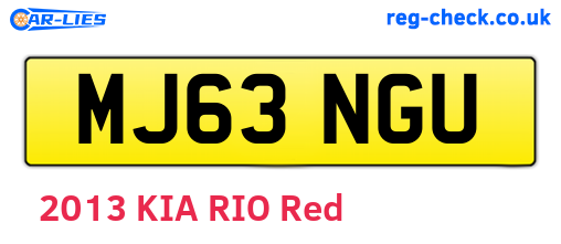 MJ63NGU are the vehicle registration plates.