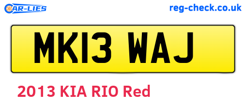 MK13WAJ are the vehicle registration plates.