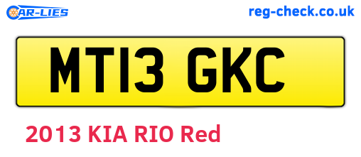 MT13GKC are the vehicle registration plates.