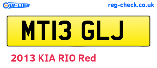 MT13GLJ are the vehicle registration plates.