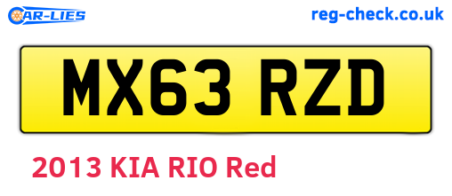 MX63RZD are the vehicle registration plates.