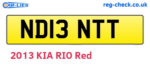 ND13NTT are the vehicle registration plates.