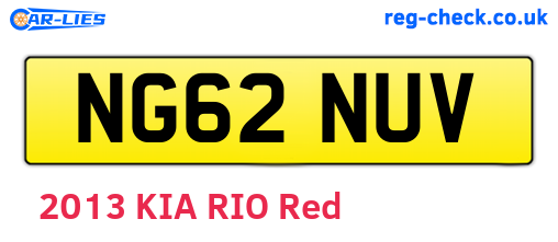 NG62NUV are the vehicle registration plates.