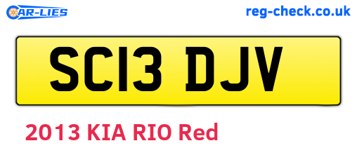 SC13DJV are the vehicle registration plates.