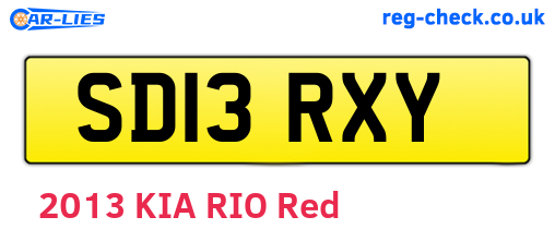 SD13RXY are the vehicle registration plates.
