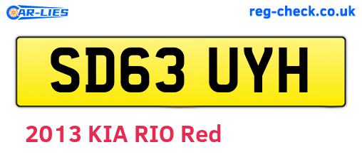 SD63UYH are the vehicle registration plates.