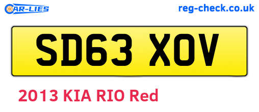 SD63XOV are the vehicle registration plates.