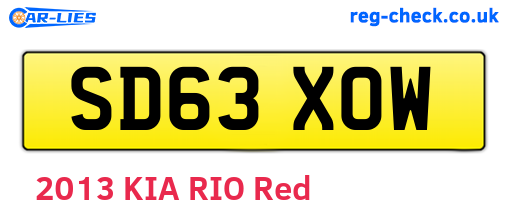 SD63XOW are the vehicle registration plates.