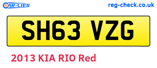 SH63VZG are the vehicle registration plates.