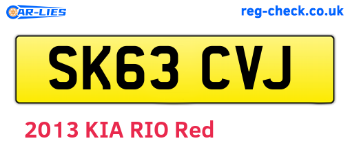 SK63CVJ are the vehicle registration plates.