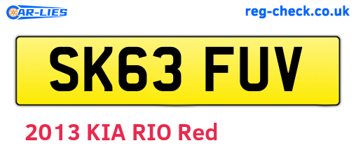 SK63FUV are the vehicle registration plates.