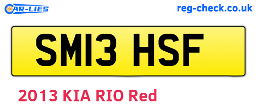 SM13HSF are the vehicle registration plates.
