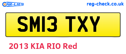 SM13TXY are the vehicle registration plates.