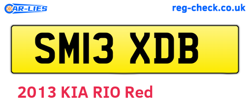 SM13XDB are the vehicle registration plates.