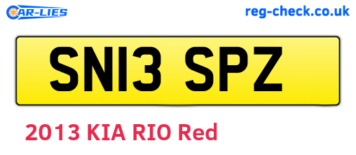 SN13SPZ are the vehicle registration plates.