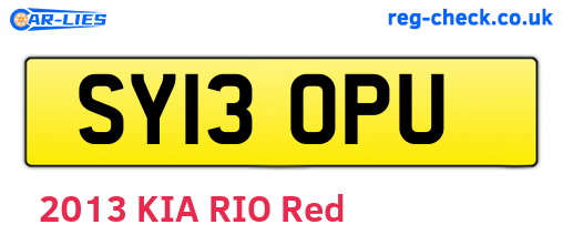 SY13OPU are the vehicle registration plates.