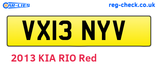 VX13NYV are the vehicle registration plates.