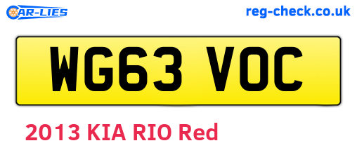 WG63VOC are the vehicle registration plates.