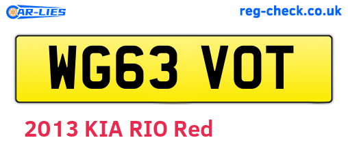 WG63VOT are the vehicle registration plates.