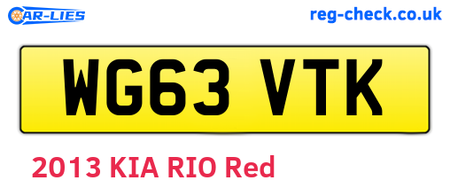 WG63VTK are the vehicle registration plates.