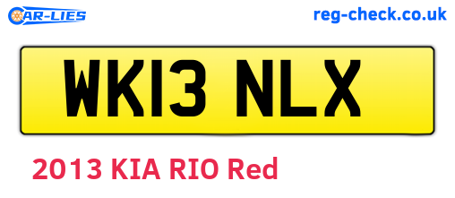 WK13NLX are the vehicle registration plates.